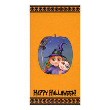 Happy Halloween Pumpkin Photo Card Template