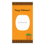 Happy Halloween Pumpkin Smiley Photo Card