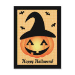 Happy Halloween Pumpkin Witch Postcard