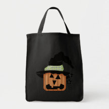 Happy Halloween Pumpkin Witch Trick or Treat Bag