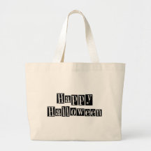Happy Halloween Retro Blocks Canvas Bags