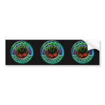 Happy Halloween Skull blue BLACK bumper sticker