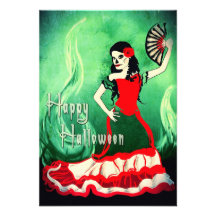 happy halloween spanish dancer custom invite