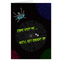 Happy Halloween Spiderwebs Greeting Card