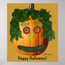 Happy Halloween - Uncut Pumpkin Face Print