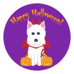 Happy Halloween Westie Devil Stickers