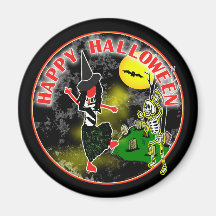 Happy Halloween Whimsical Design Magnet