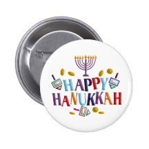 Happy Hanukkah Button