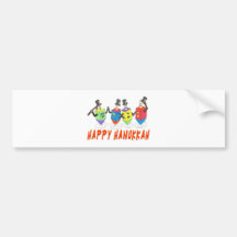 HAPPY HANUKKAH DANCING DREIDELS GIFTS BUMPER STICKERS