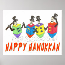 HAPPY HANUKKAH DREIDELS  Poster