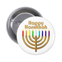Happy Hanukkah Menorah Buttons