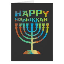 Happy Hanukkah Menorah Greeting Cards
