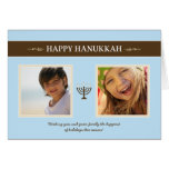 Happy Hanukkah Menorah Holiday Card (baby blue)