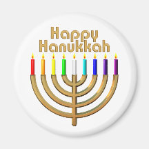 Happy Hanukkah Menorah Magnets