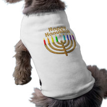 Happy Hanukkah Menorah Pet Tshirt