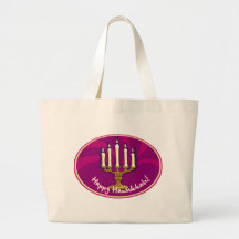 Happy Hanukkah Menorah - Purple Bag
