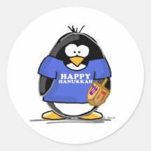 Happy Hanukkah Penguin Stickers