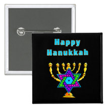 Happy Hanukkah Pinback Buttons