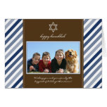 Happy Hanukkah Ribbon Family Holiday Card (navy)
