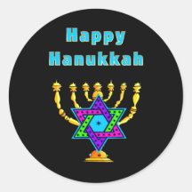 Happy Hanukkah Round Sticker