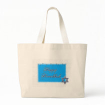 happy hanukkah star tote bag