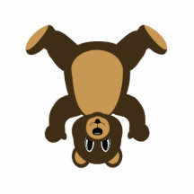 Happy Headstand Brown Bear Photo Cut Out