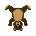 Happy Headstand Brown Bear Photo Cut Out