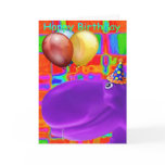 Happy Hippo Artsy Purple Greeting Card