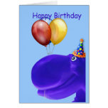 Happy Hippo Blue Birthday Cards