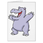 Happy Hippo Cartoon Greeting Cards