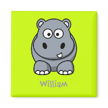 Happy hippo magnets