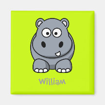 Happy hippo magnets