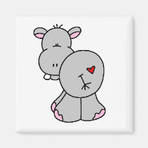 Happy Hippo Tshirts and Gifts Refrigerator Magnets