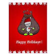 Happy Holiday Cartoon Postcard