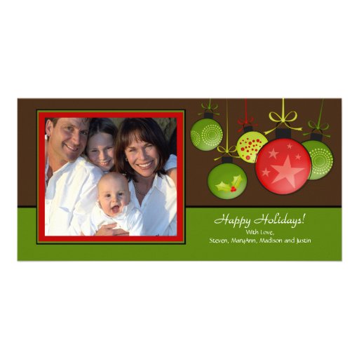 Happy Holiday Unique Christmas Oraments Photo Card
