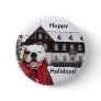 Happy Holidays Boxer Dog button