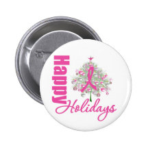 Happy Holidays Breast Cancer Pink Ribbon