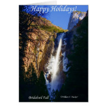 Happy Holidays, Bridalveil Fall Yosemite CA cards