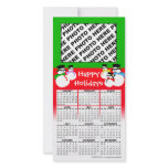 Happy Holidays Calendar 2012 Photo Card Snowman