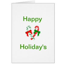 Happy Holiday's candy cane Greeting Cards