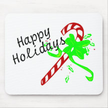 Happy Holidays Candy Cane Mousepads