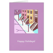 Happy Holidays card (New York City SIde Street)