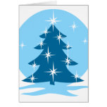 Happy Holidays Cards Classic Blue Tree Card