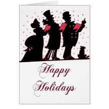 Happy Holidays Carolers Greeting Card
