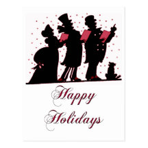 Happy Holidays Carolers Postcard