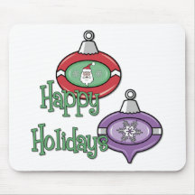 Happy Holidays Christmas Decorations Mousepads
