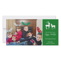 Happy Holidays Christmas Reindeer (Green)