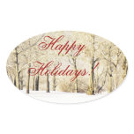 Happy Holidays ~ Christmas Season Oval Sticker