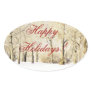 Happy Holidays ~ Christmas Season Oval Sticker