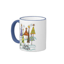Happy Holidays Christmas Trees Mug